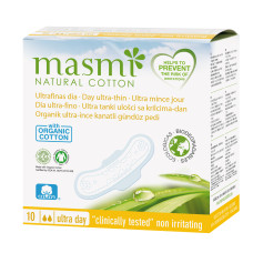 MASMI Органічні прокладки ультратонкі гігієнічні для нормальних виділень, з крильцями 10 шт.
