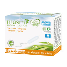 MASMI Органічні тампони Super Plus без аплікатора 15 шт.
